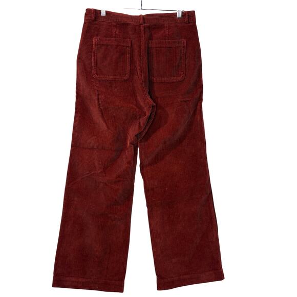 Poetry Size 6 Pants NEW Cotton Cord Wide Leg Trousers Soft Garnet Corduroy Fall - Picture 2 of 13